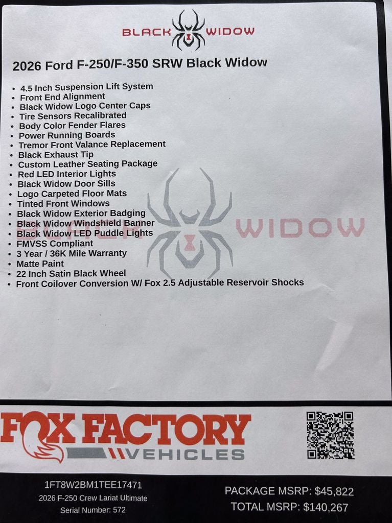2026 Ford F-250SD Black Widow PTS