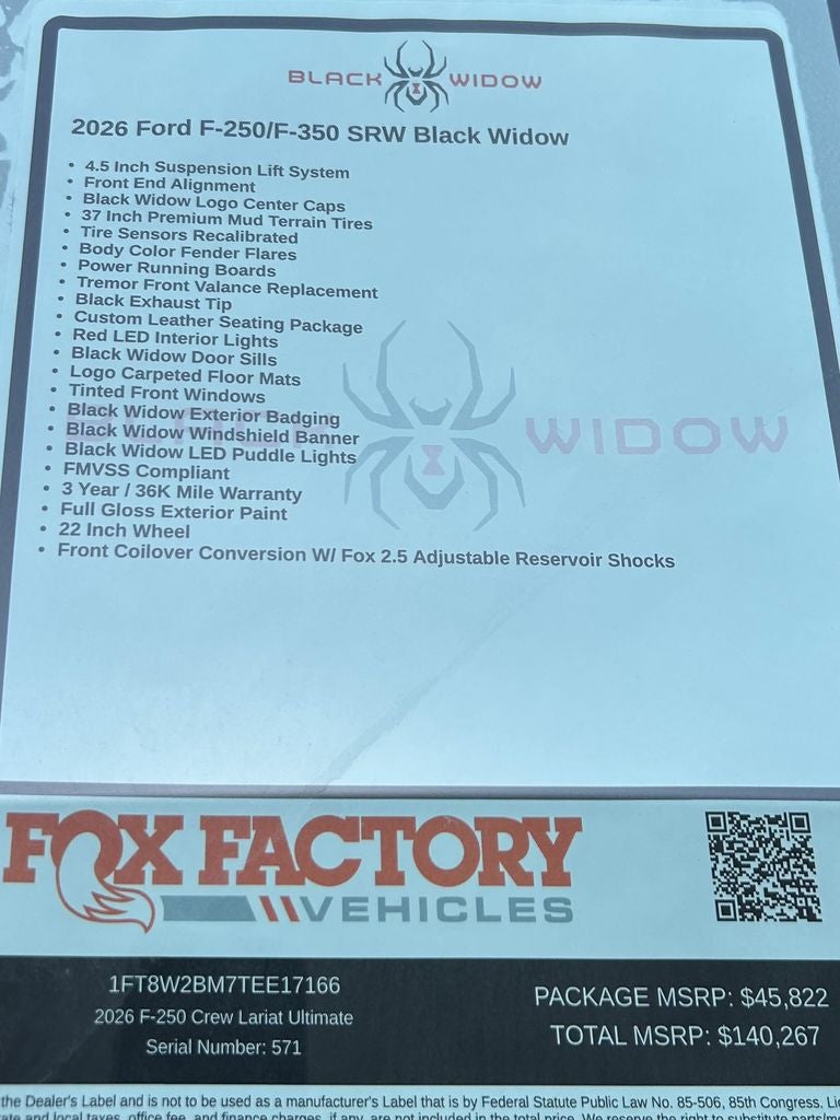 2026 Ford F-250SD Black Widow PTS
