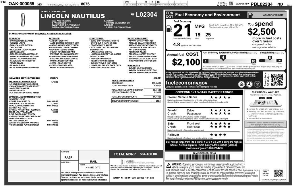 2023 Lincoln Nautilus Reserve