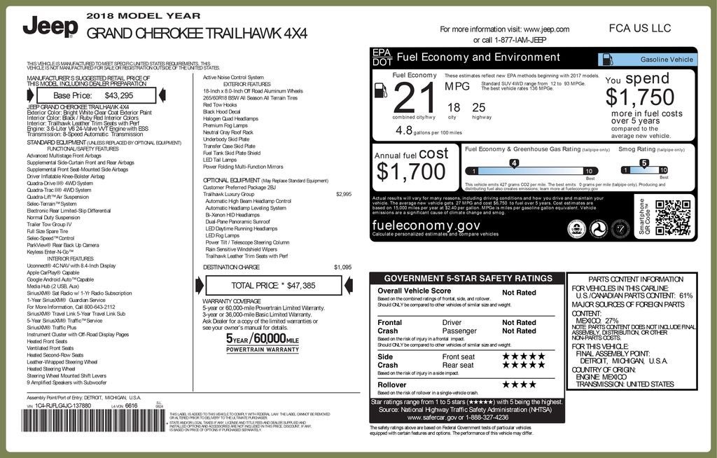 2018 Jeep Grand Cherokee Trailhawk